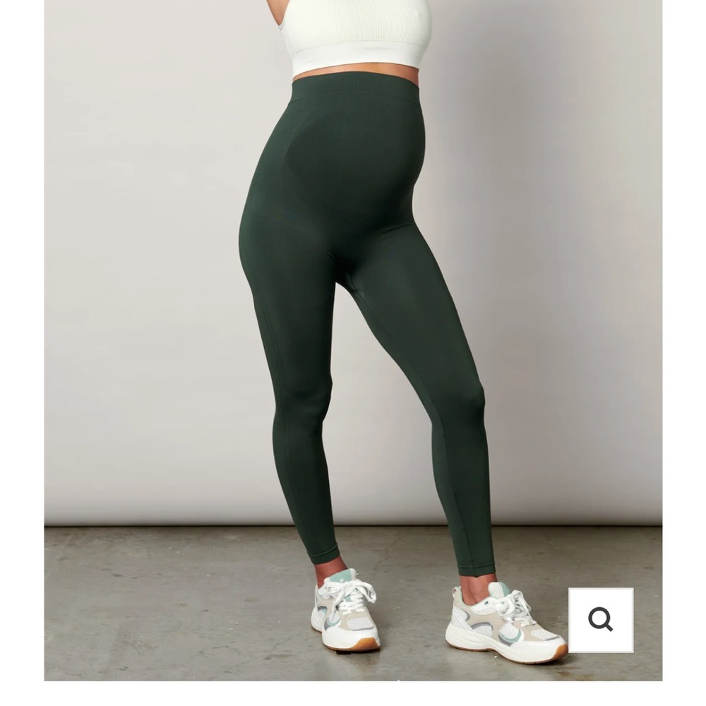 Blanqi everyday maternity belly support leggings - forest green, size large